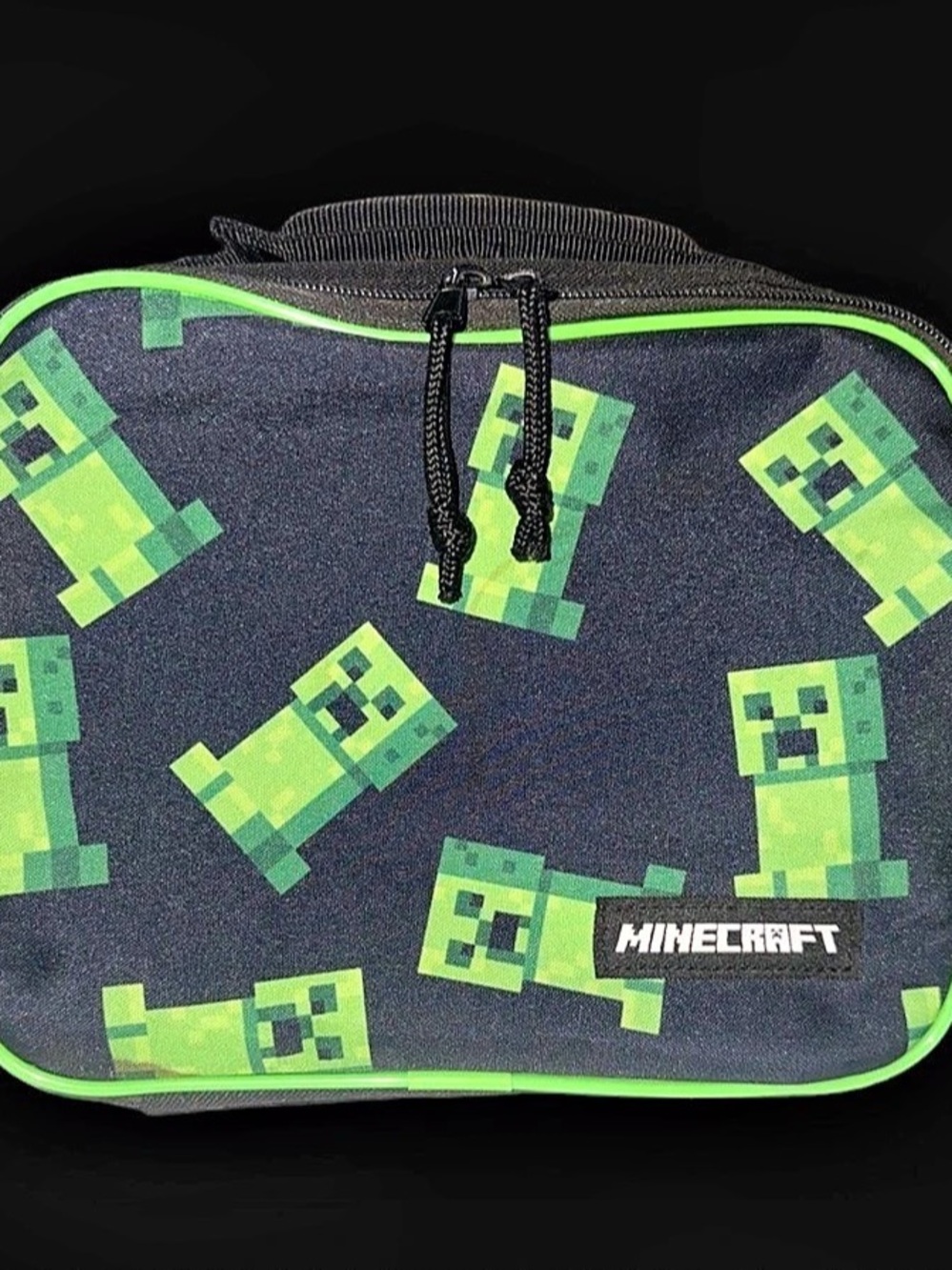 Minecraft Insulated Lunch Bag in Black & Green